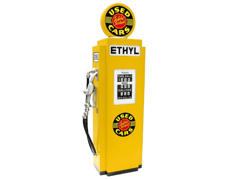 JBA3F147_USED_SAFETY_TESTED_CARS_VINTAGE_GAS_PUMP_WITH_OPENING_DOOR_BUILT_IN_SHELFS_YELLOW_1.JPG