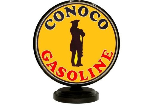 JJ1197 CONOCO GASOLINE VINTAGE MOTOR OIL GAS PUMP TOP DISPLAY BLACK