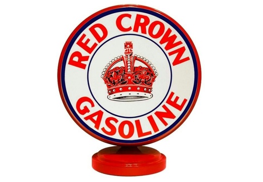 JJ1223 RED CROWN CASOLINE VINTAGE MOTOR OIL GAS PUMP TOP DISPLAY RED