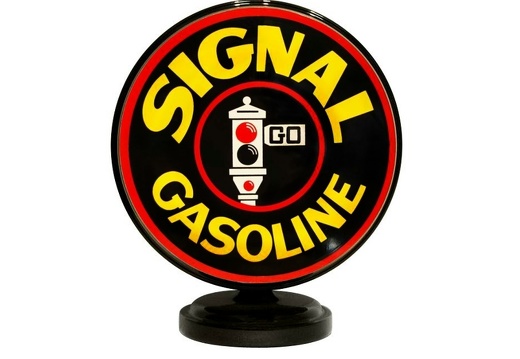 JJ1226 SIGNAL GASOLINE VINTAGE MOTOR OIL GAS PUMP TOP DISPLAY BLACK
