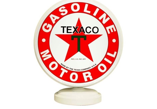 JJ1230 TEXACO GASOLINE MOTOR OIL VINTAGE MOTOR OIL GAS PUMP TOP DISPLAY WHITE