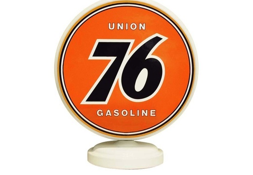 JJ1236 UNION 76 GASOLINE VINTAGE MOTOR OIL GAS PUMP TOP DISPLAY WHITE