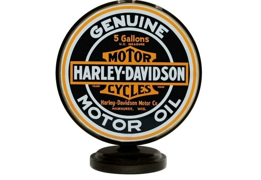 JJ847 HARLEY-DAVIDSON VINTAGE MOTOR OIL GAS PUMP TOP DISPLAY BLACK