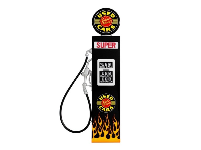 JJ980_USED_SAFETY_TESTED_CARS_WALL_MOUNTED_VINTAGE_GAS_PUMP_DOOR_WITH_FLAMES_BLACK.JPG