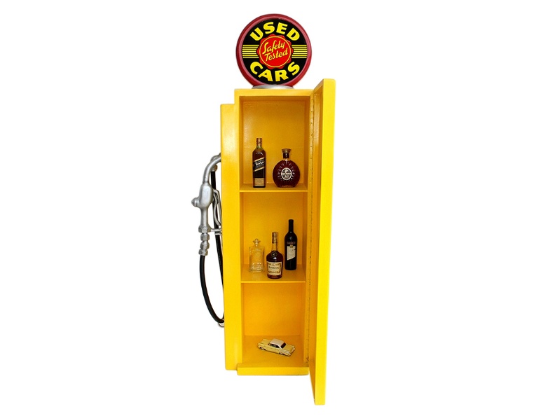 JJ999_USED_SAFETY_TESTED_CARS_VINTAGE_GAS_PUMP_WITH_OPENING_DOOR_BUILT_IN_SHELFS_YELLOW_RED_2.JPG