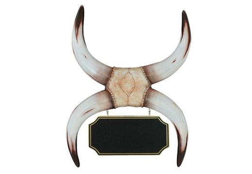 ARB042 WALL MOUNTED DOUBLE SPANISH BULL HORN ADVERTISING BOARD