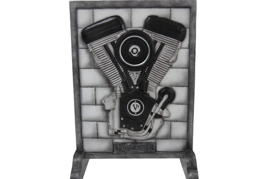 B0605 3D EMBOSSED V-TWIN ENGINE ADVERTISING SIGN BOARD FLOOR STANDING 1