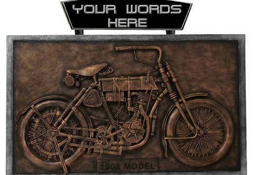 B0607 3D EMBOSSED VINTAGE MOTORCYCLE ADVERTISING SIGN BOARD BRONZE WALL MOUNTED