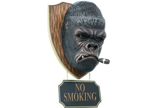 JBAH003DD FUNNY CIGAR SMOKING KING KONG GORILLA HEAD NO SMOKING SIGN