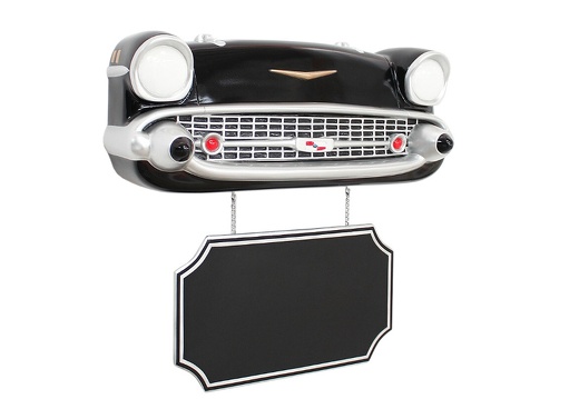 JBCR031A 57 CHEVY SMALL VINTAGE WALL MOUNTED CAR ADVERTISING BOARD BLACK