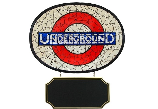 JBCR329A VINTAGE CRACKED LONDON UNDERGROUND MOSAIC TILE SIGN ADVERTISING BOARD WALL MOUNTED