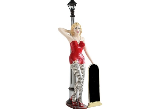 JBH056A MARILYN MONROE WITH LAMP POST RED BASQUE FISHNET STOCKINGS ADVERTISING BOARD 2