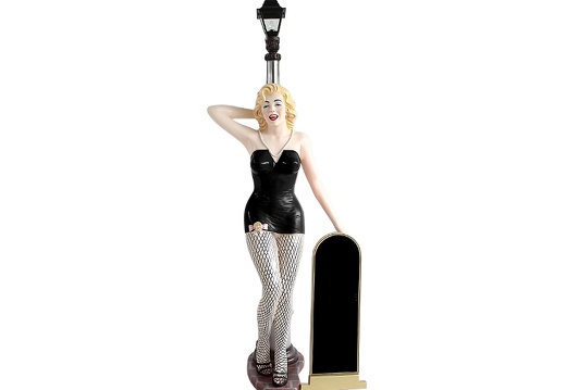 JBH058A MARILYN MONROE WITH LAMP POST BLACK BASQUE FISHNET STOCKINGS ADVERTISING BOARD 1