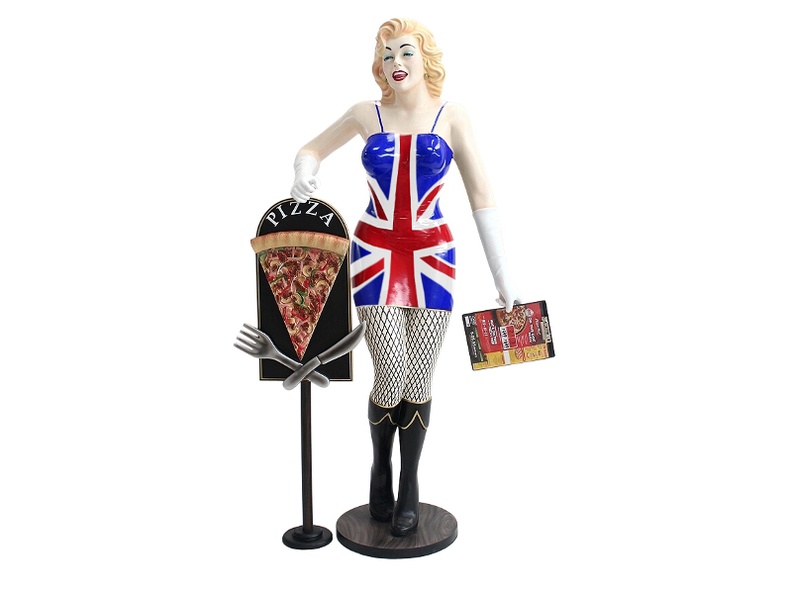 JBH077_MARILYN_MONROE_WEARING_WITH_DELICIOUS_LOOKING_PIZZA_SLICE_ADVERTISING_BOARD_ANY_FLAG_COLOUR_DRESS_PAINTED.JPG