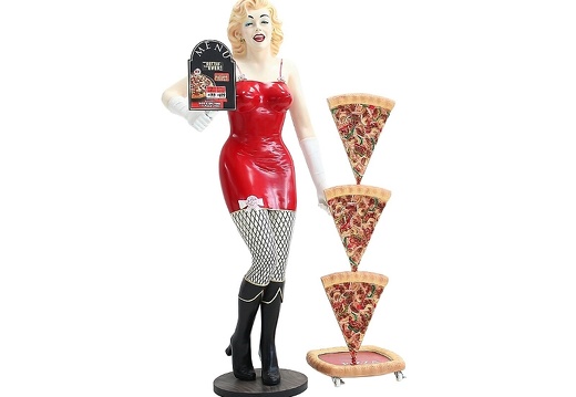JBH079 MARILYN MONROE PIZZA SLICES ADVERTISING DISPLAY ALL PIZZAS ROTATE INDIVIDUALLY LOCKABLE CASTERS