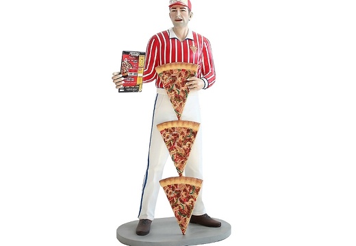 JBH080 PIZZA MAN WITH DELICIOUS PIZZA SLICES ADVERTISING DISPLAY