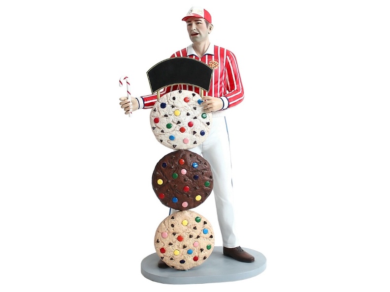 JBH081_COOKIE_MAN_WITH_3_DELICIOUS_LOOKING_COOKIES_CANDY_STICK_ADVERTISING_BOARD.JPG