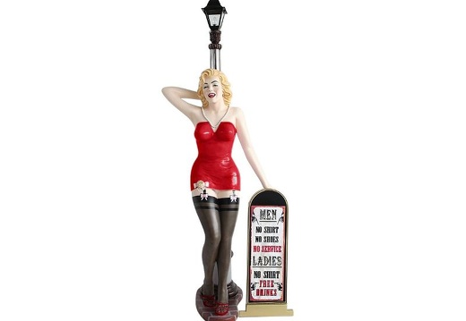 JBH098 MARILYN MONROE WITH LAMP POST RED BASQUE STOCKINGS FUNNY ADVERTISING BOARD