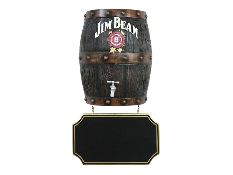 JBP093A_DARK_WOOD_HALF_BARREL_WITH_ADVERTISING_BOARD_ANY_NAME_PAINTED_ON_THE_BARREL.JPG