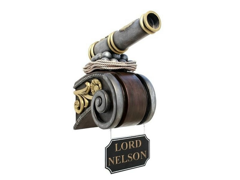 JBSH013B_ANTIQUE_SHIPS_FIGURE_HEAD_WITH_CANNON_CANNON_BALLS_LORD_NELSON_SIGN.JPG