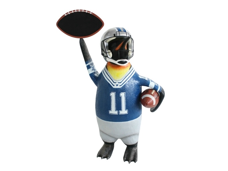 JBTH031_FUNNY_AMERICAN_FOOTBALL_PLAYER_PENGUIN_WITH_ADVERTISING_BOARD.JPG
