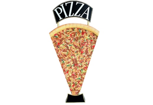 JBTH071 LARGE DELICIOUS LOOKING PIZZA SLICE SINGLE SIDED FLOOR STANDIND