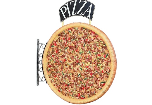 JBTH100 WALL MOUNTED DELICIOUS LOOKING WHOLE PIZZA PIZZA SIGN DOUBLE SIDED