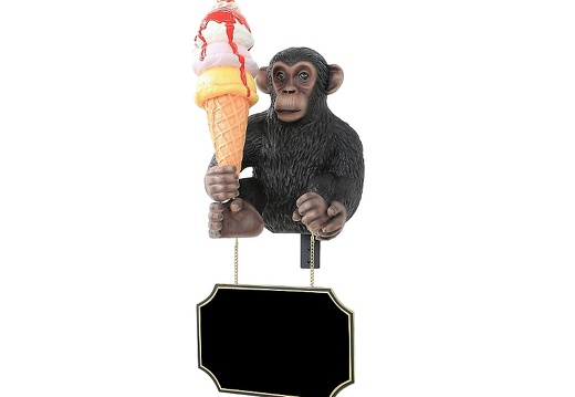 JBTH138A WALL MOUNTED BABY MONKEY HOLDING DELICIOUS ICE CREAM ADVERTISING BOARD