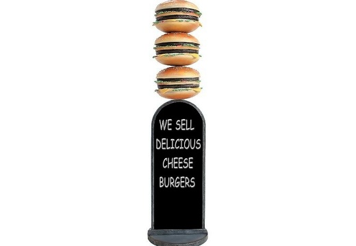 JBTH245 DELICIOUS 3 TIER DOUBLE DECKER CHEESE BURGER ADVERTISING DISPLAY STAND LARGE BOARD 2