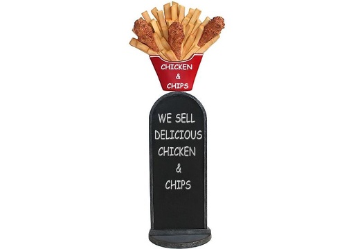 JBTH257 DELICIOUS CHICKEN CHIPS ADVERTISING DISPLAY STAND LARGE BOARD 1