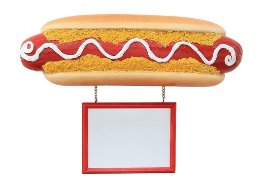 JBTH258D DELICIOUS LOOKING HOT DOG ADVERTISING BOARD WALL MOUNTED