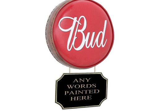 JBTH362 BUDWEISER BAR STOOL CUSHION WALL MOUNTED ADVERT BOARD 14 INCH DIAMETER ALL BEER NAMES AVAILABLE 2