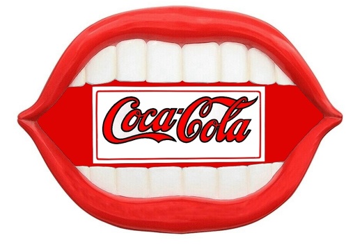 JBTH482 LARGE RED LIPS WHITE TEETH COCA COLA SIGN