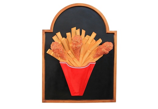 JJ132 CHICKEN CHIPS ADVERTISING BOARD ANY WORDS PAINTED 1
