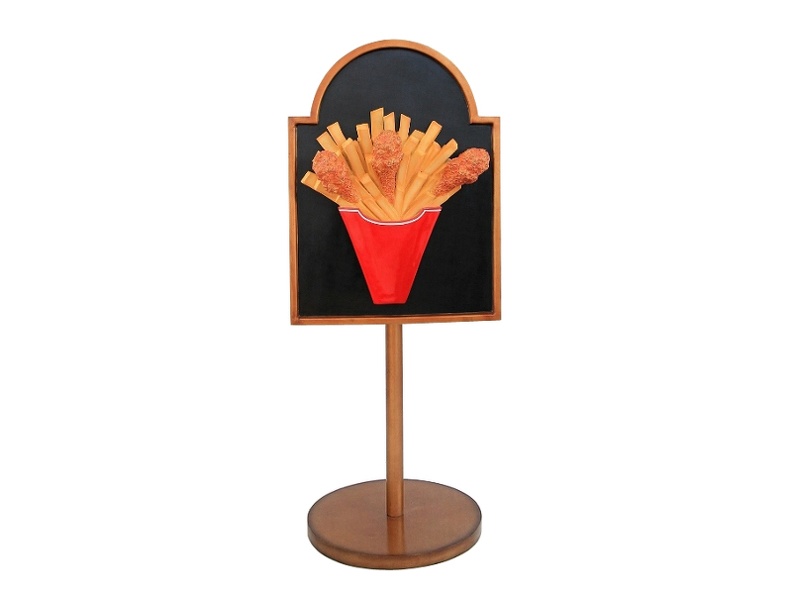 JJ133_CHICKEN_CHIPS_ADVERTISING_BOARD_STAND_ANY_WORDS_PAINTED_1.JPG
