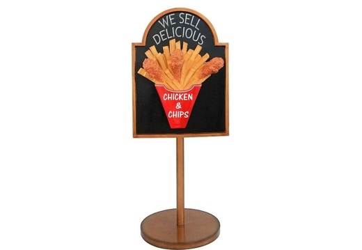 JJ133 CHICKEN CHIPS ADVERTISING BOARD STAND ANY WORDS PAINTED 2