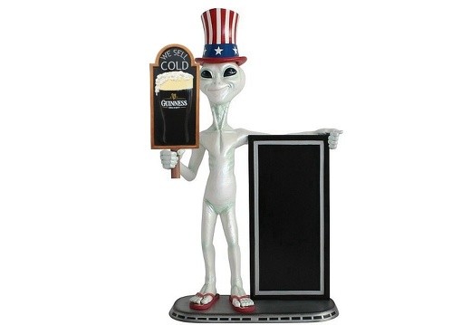 JJ1371 UNCLE SAM ALIEN WE SELL COLD GUINNESS ADVERTISING DISPLAY BOARD