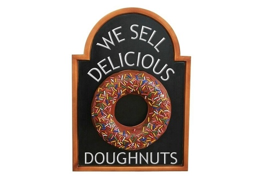 JJ137 CHOCOLATE DOUGHNUT ADVERTISING BOARD ANY WORDS PAINTED 2
