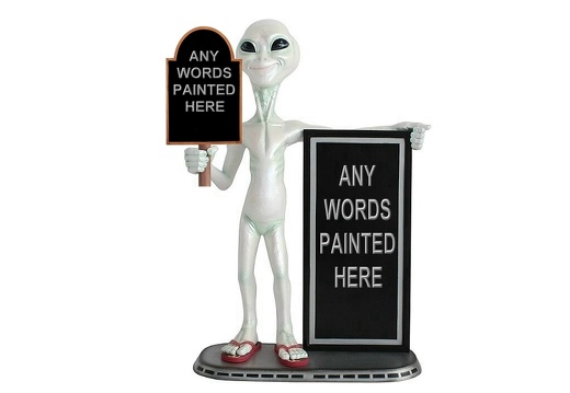 JJ1389 FUNNY ALIEN ANY WORDS PAINTED HERE 2 ADVERTISING DISPLAY BOARDS