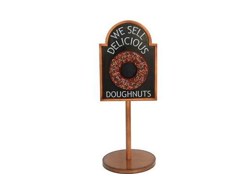 JJ138 CHOCOLATE DOUGHNUT ADVERTISING BOARD STAND ANY WORDS PAINTED 2
