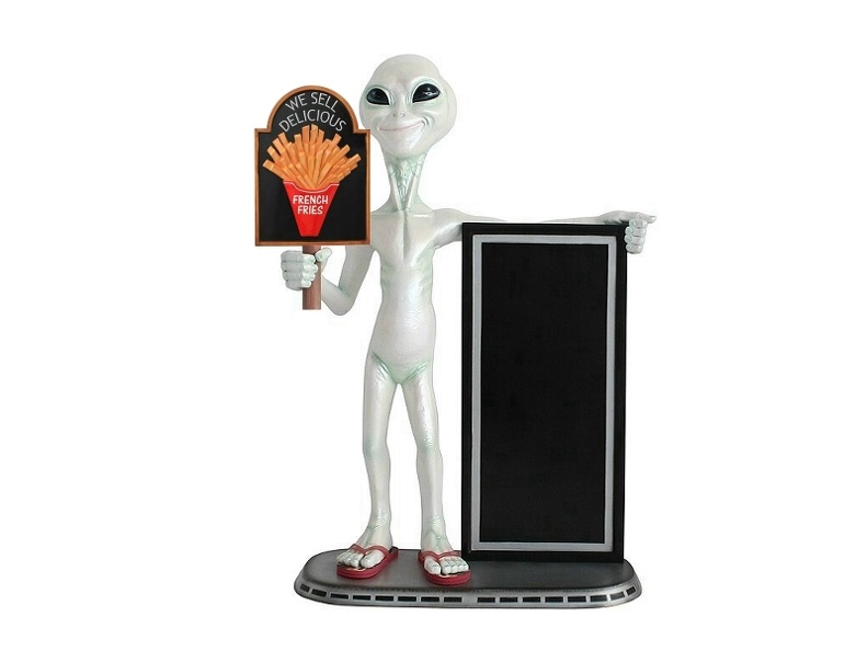 JJ1392_FUNNY_ALIEN_WE_SELL_DELICIOUS_FRENCH_FRIES_ADVERTISING_DISPLAY_BOARD.JPG