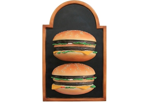JJ143 HALF DOUBLE CHEESE BURGER ADVERTISING BOARD ANY WORDS PAINTED 1