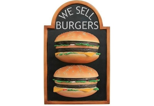 JJ143 HALF DOUBLE CHEESE BURGER ADVERTISING BOARD ANY WORDS PAINTED 2