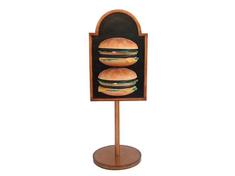 JJ144_HALF_DOUBLE_CHEESE_BURGER_ADVERTISING_BOARD_STAND_ANY_WORDS_PAINTED_1.JPG