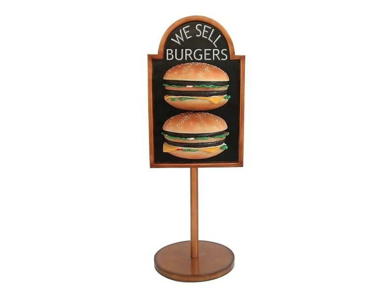 JJ144_HALF_DOUBLE_CHEESE_BURGER_ADVERTISING_BOARD_STAND_ANY_WORDS_PAINTED_2.JPG