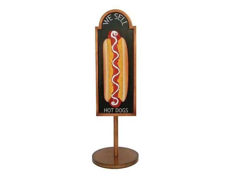 JJ147_HOT_DOG_ADVERTISING_BOARD_STAND_ANY_WORDS_PAINTED_2.JPG