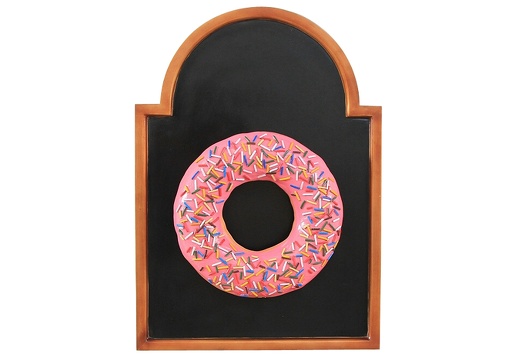 JJ148 PINK DOUGHNUT ADVERTISING BOARD ANY WORDS PAINTED 1