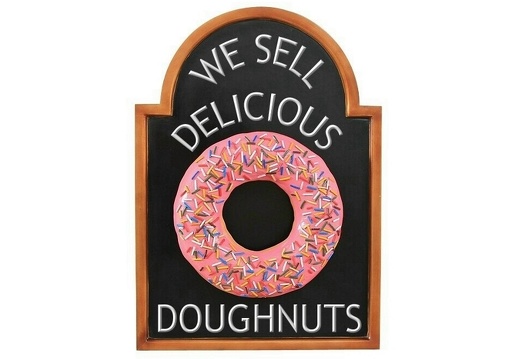 JJ148 PINK DOUGHNUT ADVERTISING BOARD ANY WORDS PAINTED 2