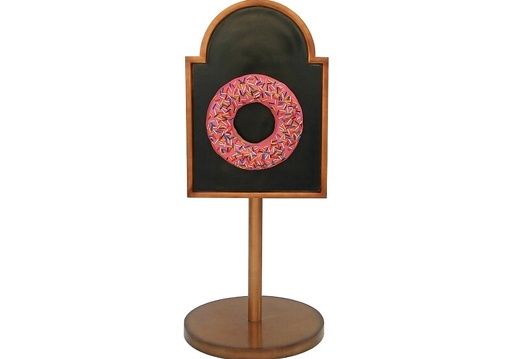 JJ149 PINK DOUGHNUT ADVERTISING BOARD STAND ANY WORDS PAINTED 1