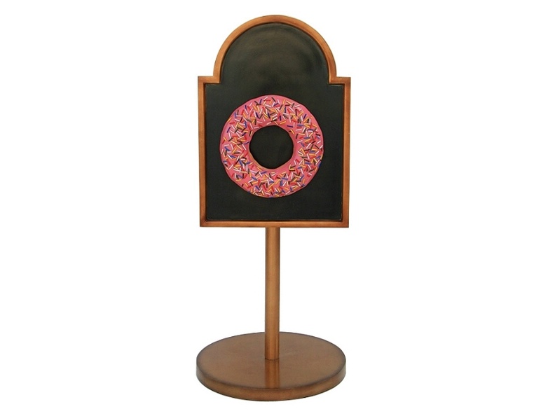 JJ149_PINK_DOUGHNUT_ADVERTISING_BOARD_STAND_ANY_WORDS_PAINTED_1.JPG